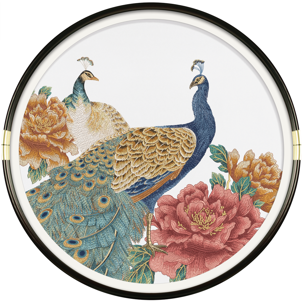 Round Floral & Bird Wall Art
